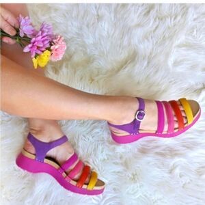 Dansko Roxie Rainbow Multicolor Sandals size 38 / 7.5-8